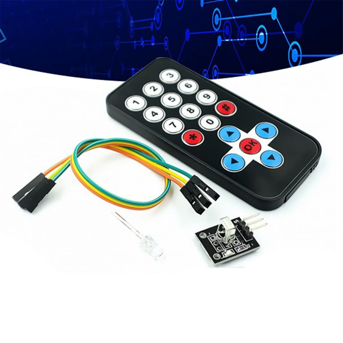 A57G-Remote Control Module HX1838 Infrared Wireless Remote Control Kit Remote Control Robot Multi-Functional Module