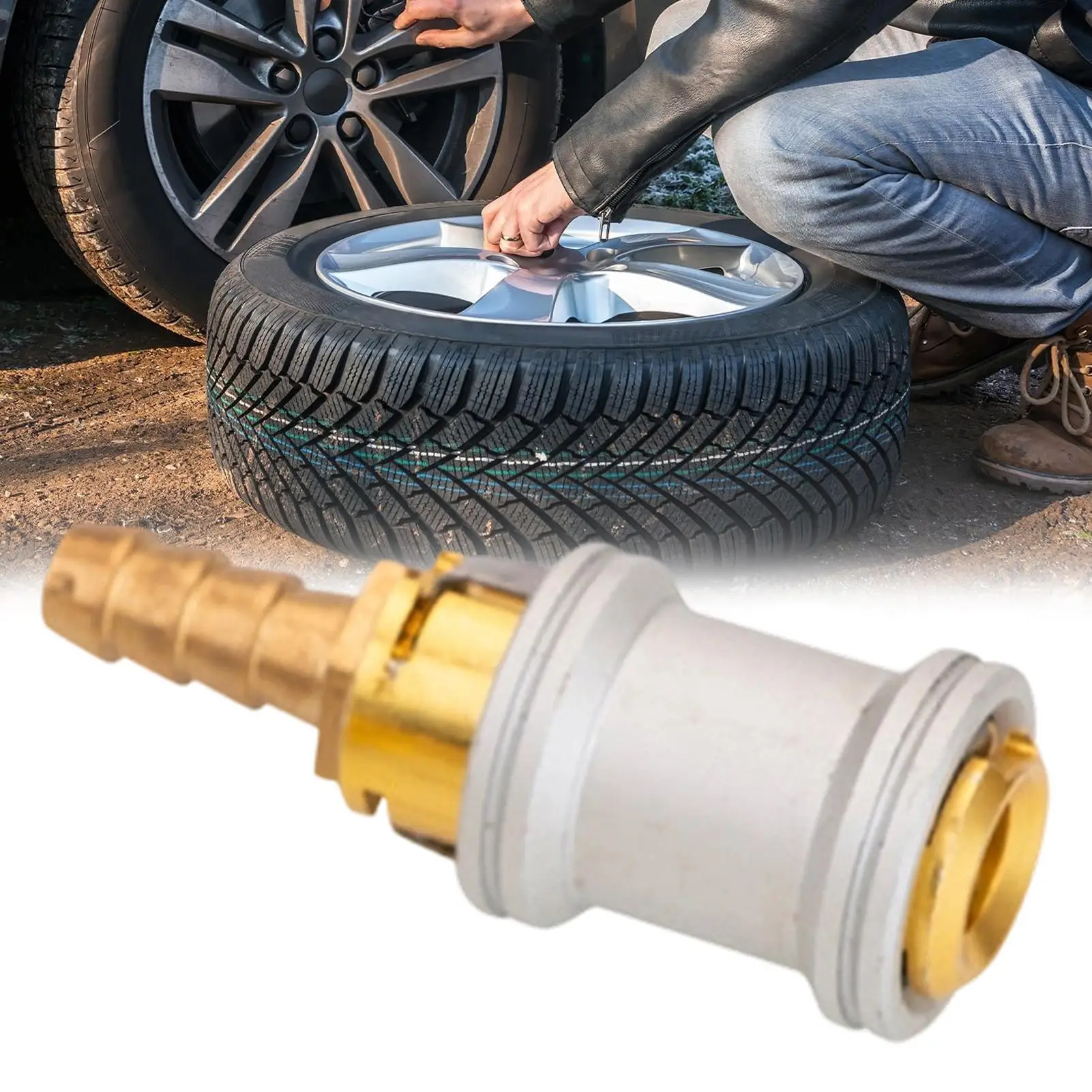 Tire Inflator Nozzle Solid Brass Automotive Accessory Tire Inflator Air Chuck Tool For Vehicles Trailer RV Sedan Pickup - view 5