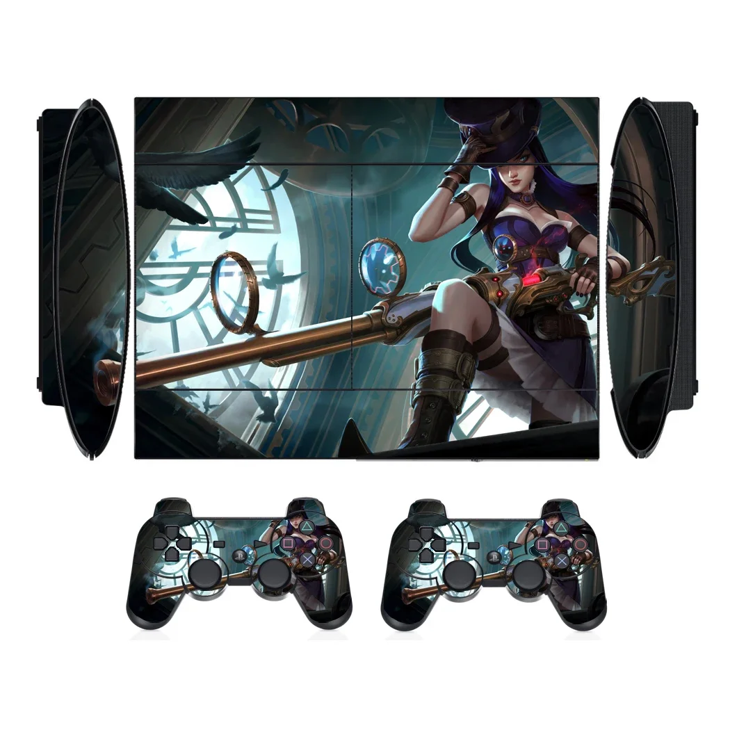 2201 Protector de pegatina de piel de vinilo para Sony PS3 Super Slim y 2 pegatinas de pieles de controlador