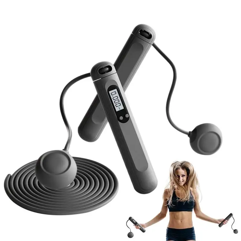 

Cordless Skipping Rope Adjustable Jumping Rope Digital Fitness Tool Non-Slip Jump Trainer For Daily Use Competition