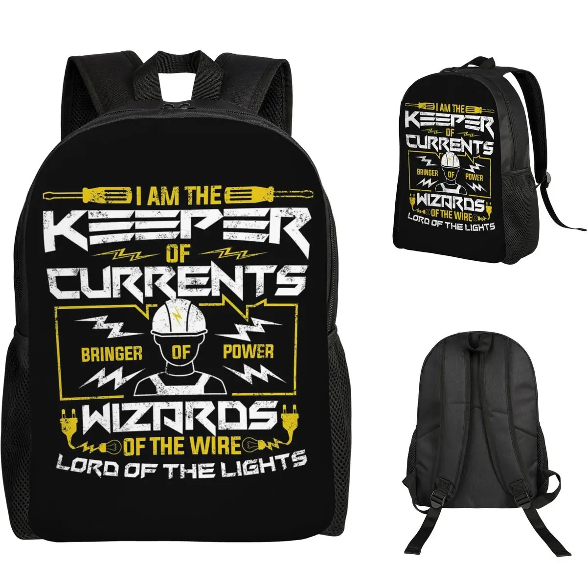 Electrician Electrical Engineering Power Backpack Student Boys Girls BookBag School Bag Laptop Shoulder Bags