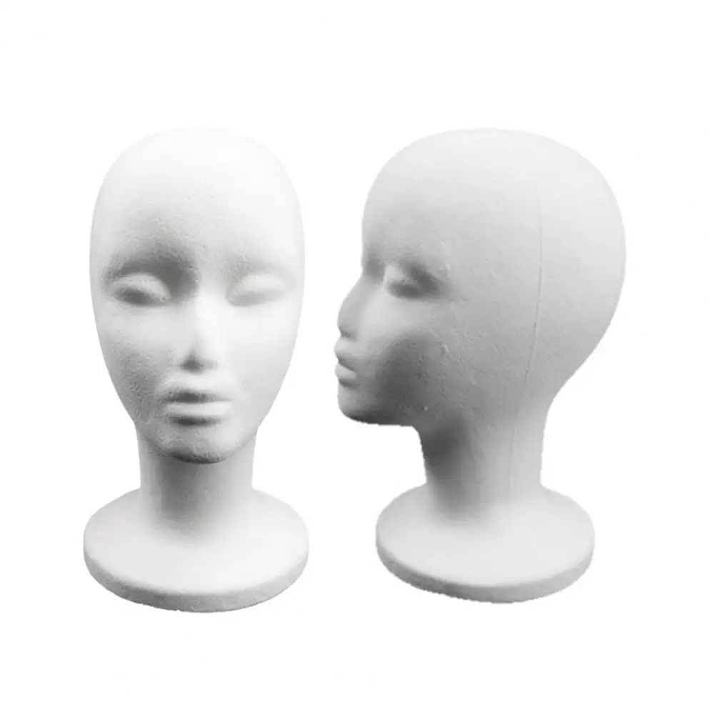 Foam Wig Head Female Mannequin Female Mannequin Adult Models Hats Sunglasses Headphone Stand Head Prop Wigs Display Heads Model