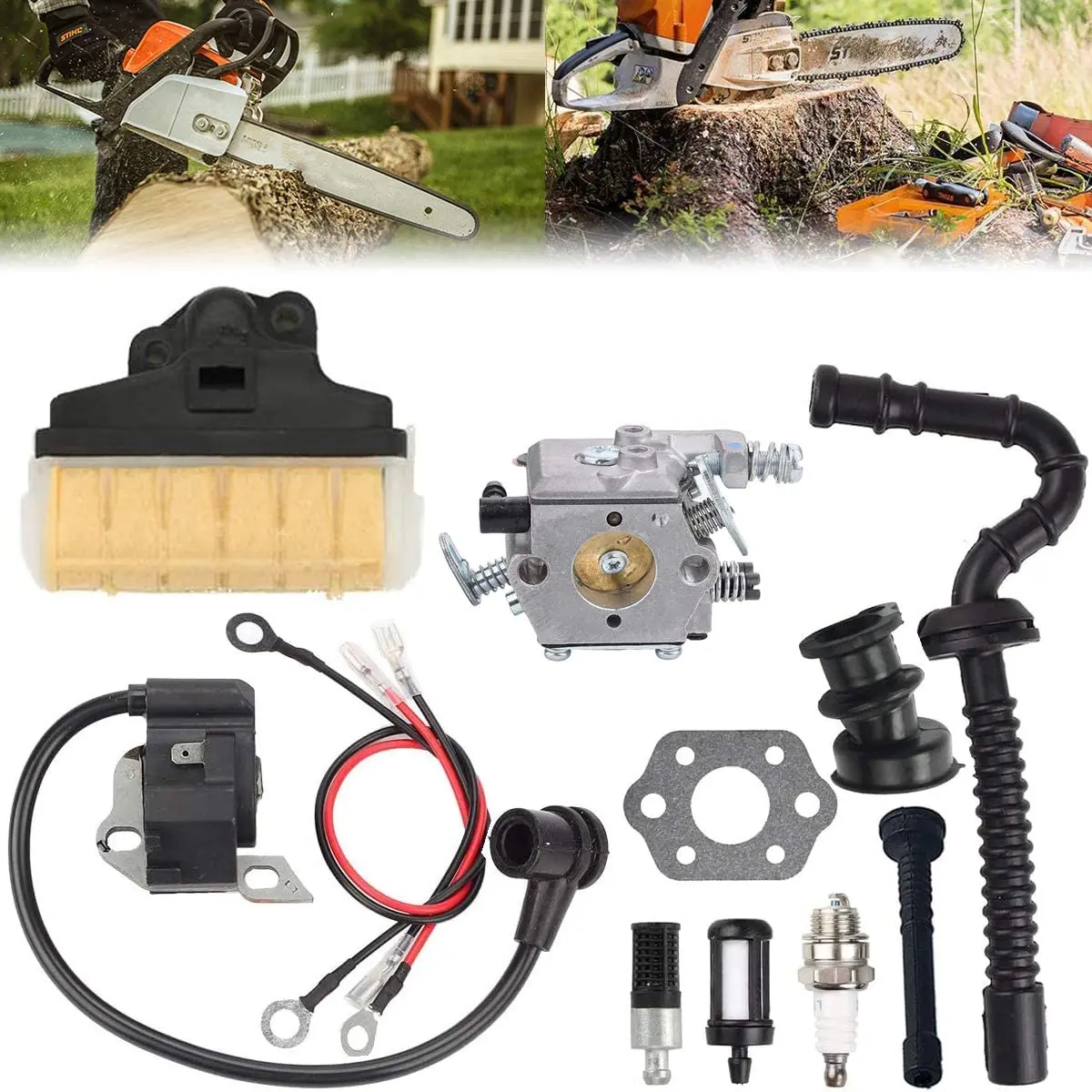 Imagem -03 - Carburador Ignição Bobina Kit ar Filtro Combustível Pipe Grupo Motosserra Stihl 021 023 025 Ms230 Ms250 Ms210 021 025 11231200605