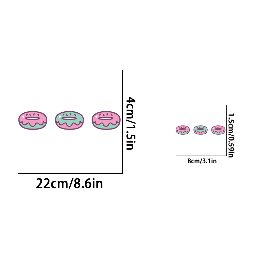 Delicious Doughnuts Dtf Transfers Ready to Press Iron on Patches for Clothes Patch Shirts Transfer DIY Apparel Sewing Supplies