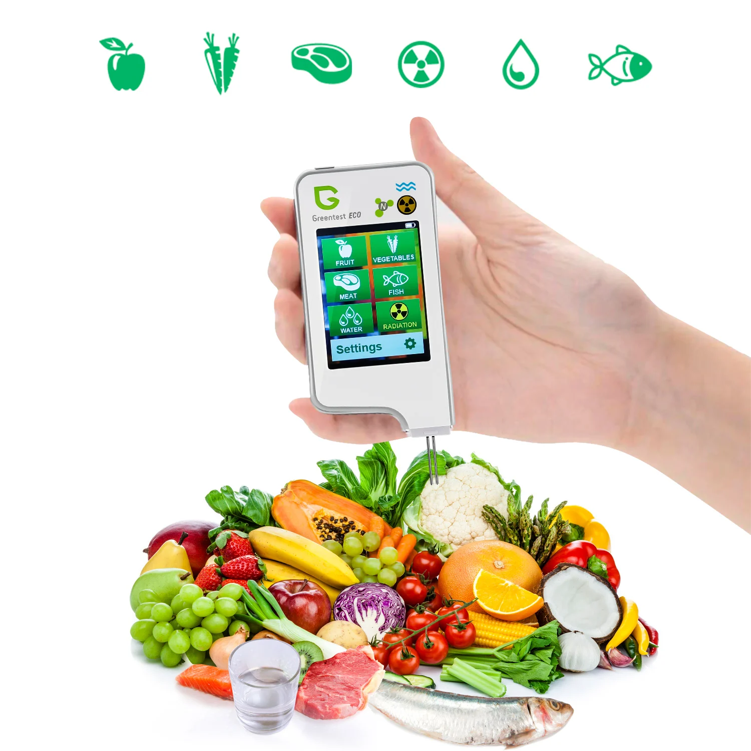 

Greenest portable digital nitrate tester Food radiation detector Geigor counter TDS meter tester is applicable to fruits, vegeta