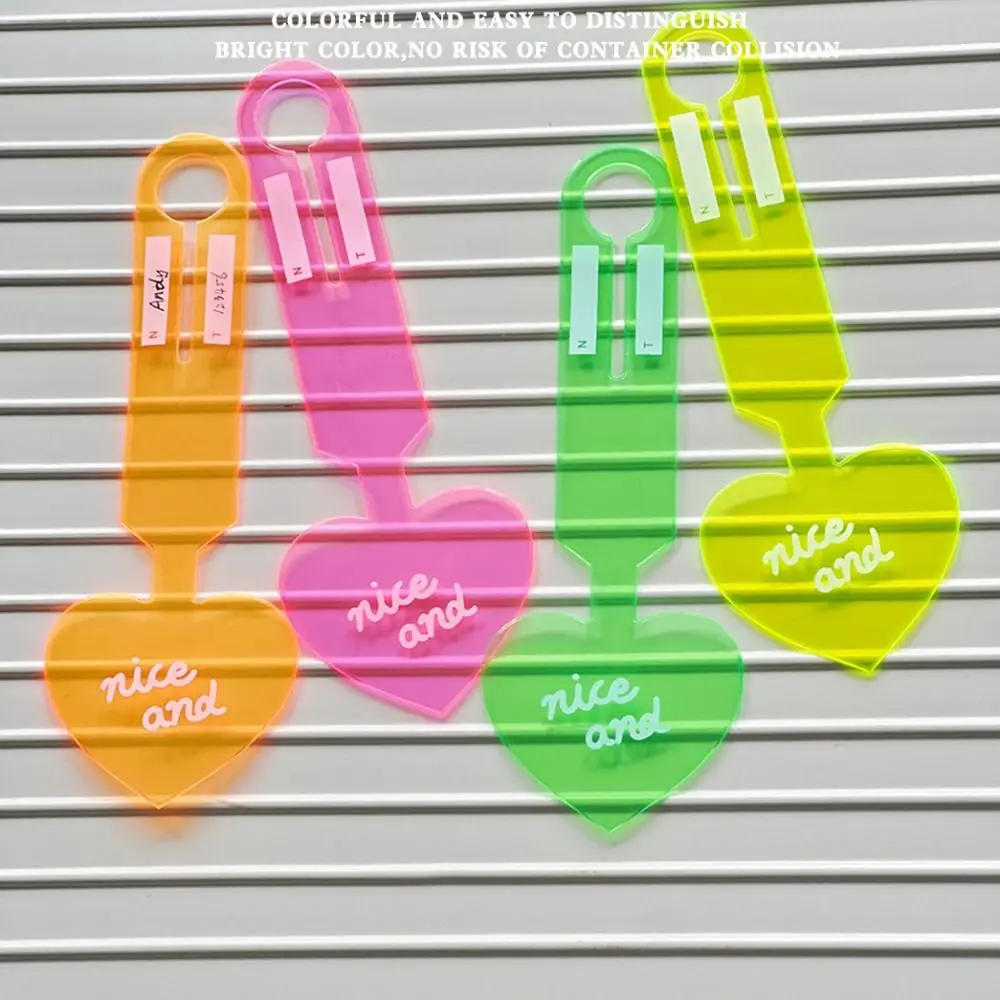 Kleurrijke liefdesvorm bagagelabel Anti-verlies instappas Fluorescerende bagagelabel Reisaccessoires