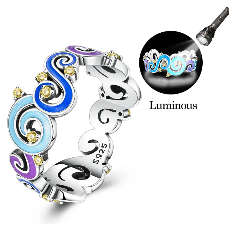 

New Original 925 Sterling Silver Sparkling Starry Night Ring For Women Fit Wedding Party Jewelry Gift