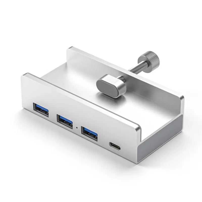 ABZZ-USB 3.0 Type C HUB Aluminum Alloy External Multiports Splitter High Speed Expansion 5GBPS Data Transmission For Desktop