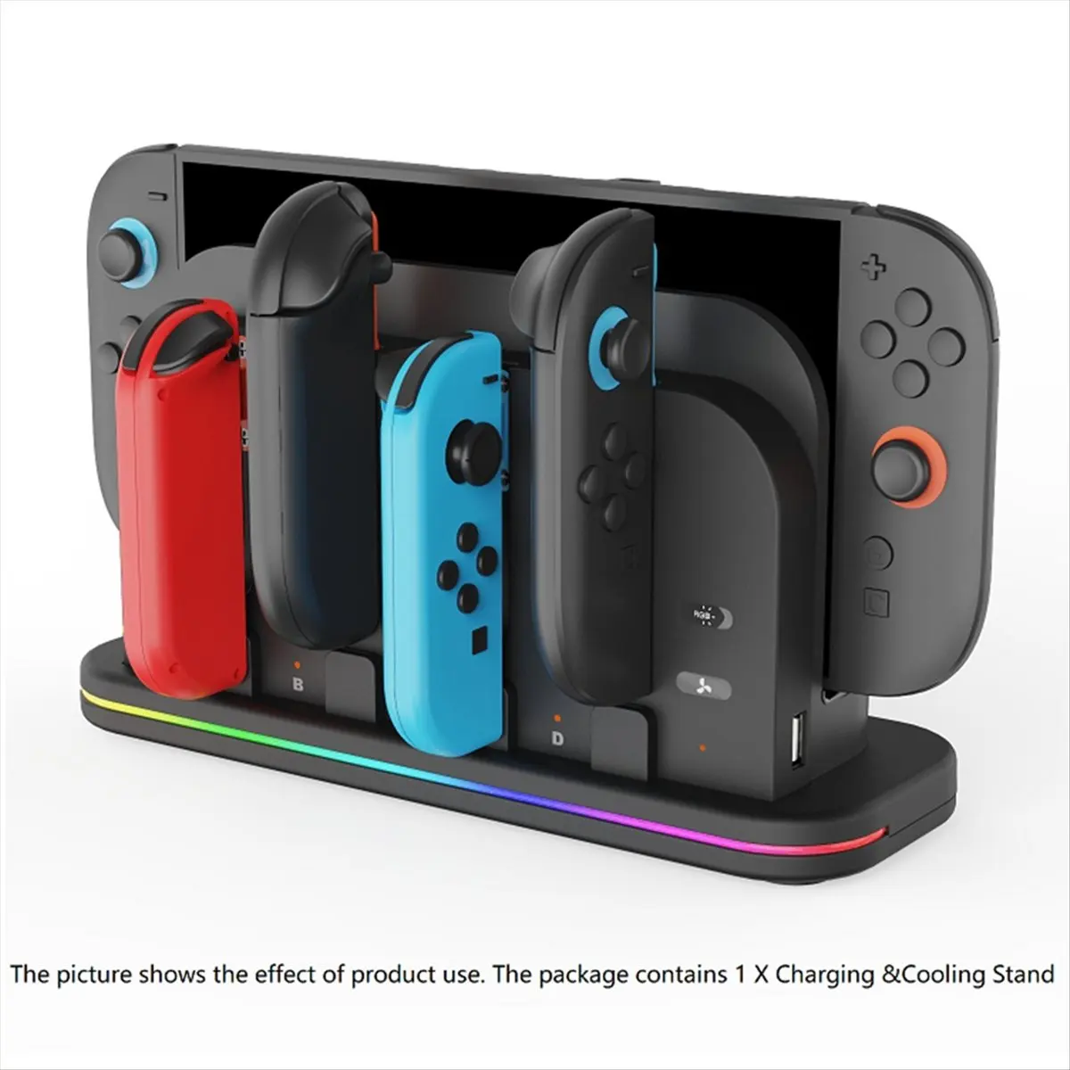 Charging Dock for 2 Host Storage Handle Charging Dock for Switch / OLED / Switch2S Cooling Charging Stand