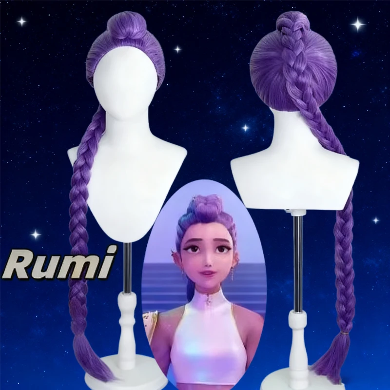 2026 فيلم Kpop شعر مستعار تأثيري ميرا رومي زوي شيطان الصيادين الأرجواني الأحمر الشعر الطويل مقاومة للحرارة بيروكات صناعية كرنفال الدعائم /*-;' #1