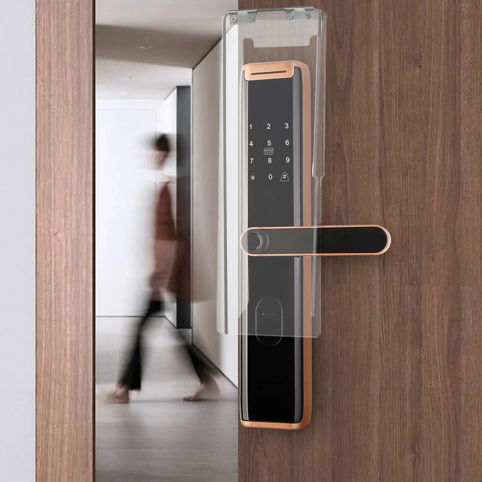 

Outdoor Clear Lock Rain Cover Transparent Keypad Protective Shield Password Lock Guard Waterproof Case for Gate Door Access