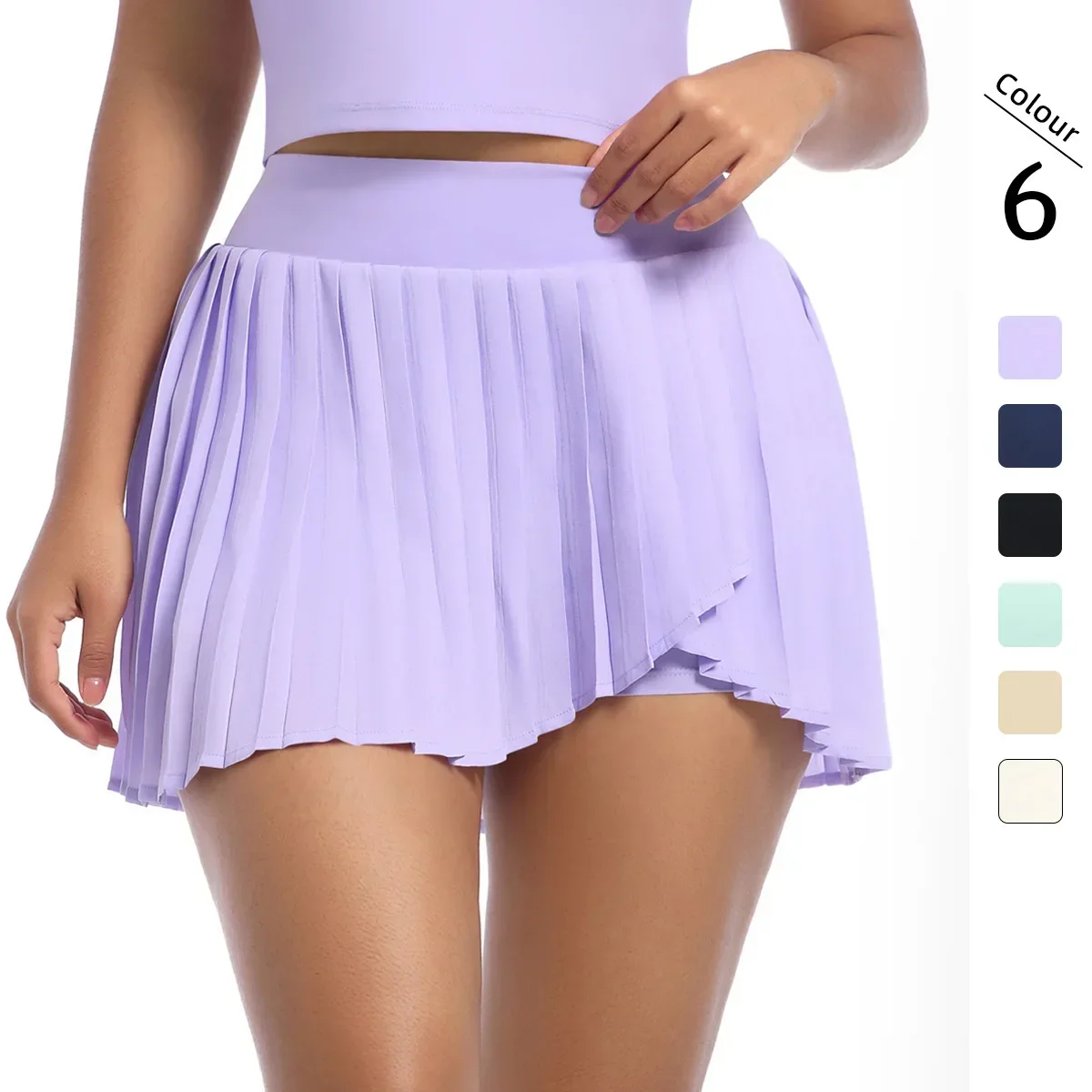 High Waist Pleated Skorts for Women Sexy Summer Safe Tennis Skirts with Pocket Gym Golf Running Yoga Sports Fitness