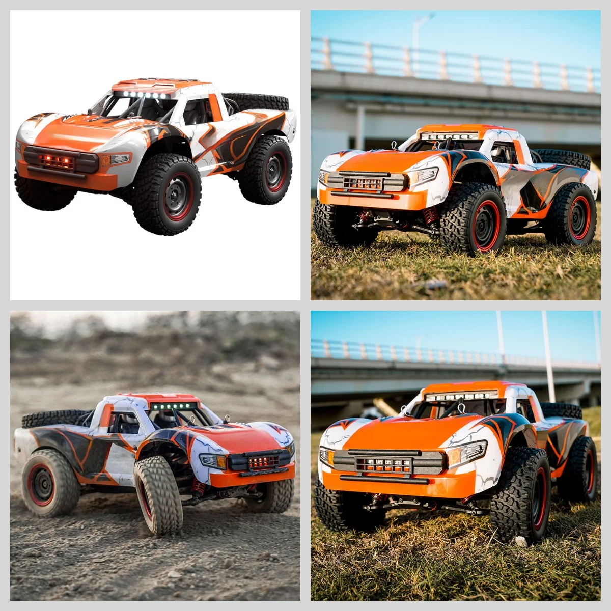 

1/14 2.4G RC High Speed Off Road Vehicle 70KM/H Remote Control 4WD Car Q130B Brushless Motor Servo LED Lights RTR Wireless Toys