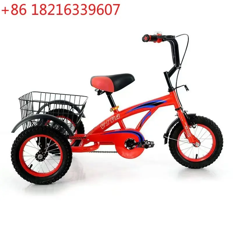 New children and adults three-wheel pedal handbrake rear basket with inflatable wheels and carbon steel integrated frame