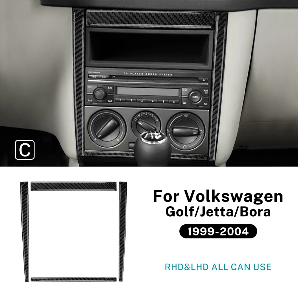 For Volkswagen VW Golf 4 Jetta Bora MK4 R32 GTI 1999-2004 LHD RHD Car Instrument Central Control Panel Soft Carbon Fiber Trim view 5