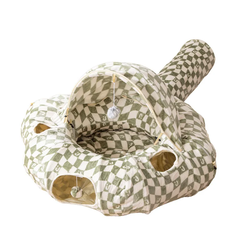 

Custom New Collapsible Cat Tunnel Multifunctional Pet Interactive Play Toy Felt Cat Tunnel Tubes Bed Tent