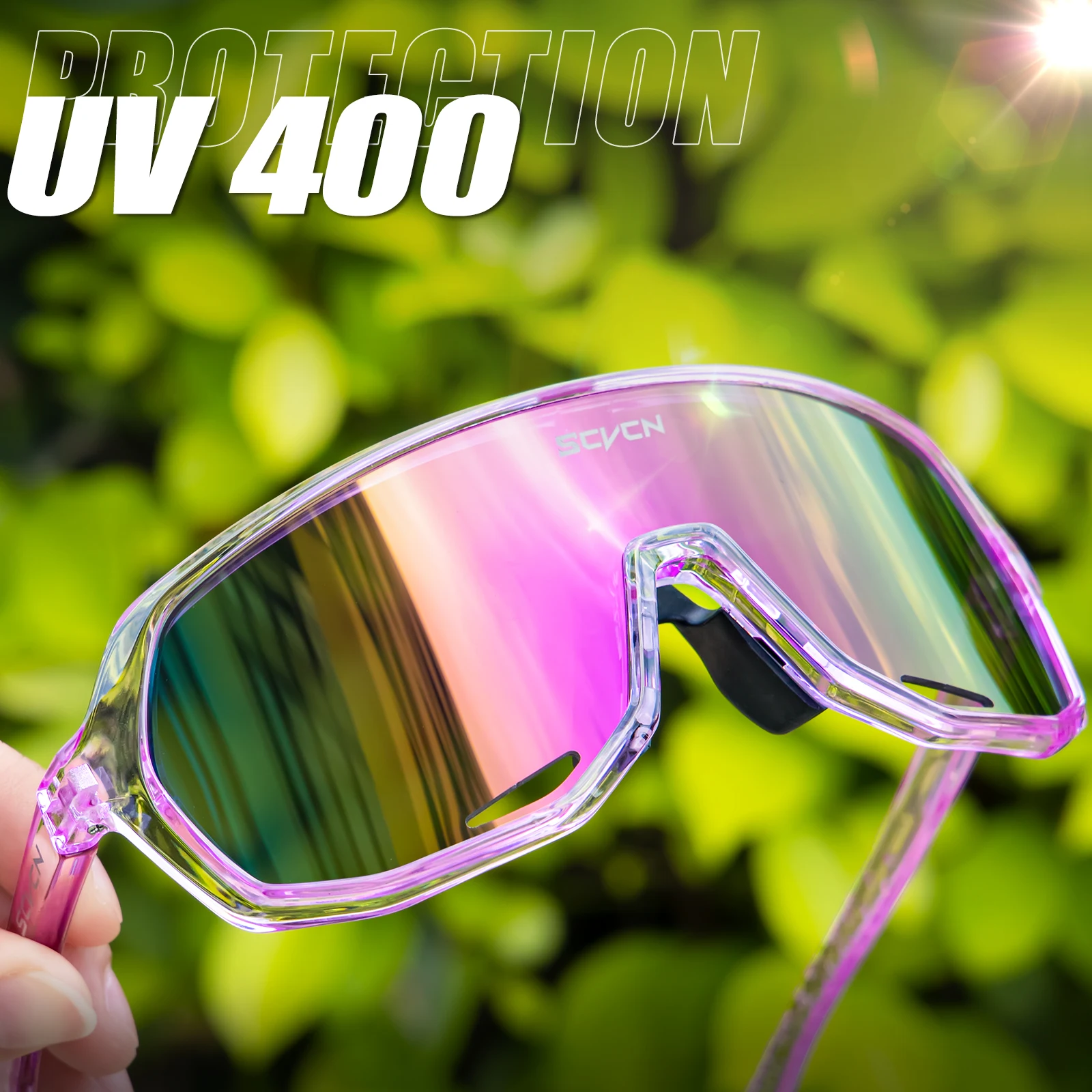 SCVCN New Hot Outdoor Cycling Glasses Bike Sunglasses Men UV400 Eyewear Sports MTB Goggles Bicycle Women Riding Hiking Eyewear