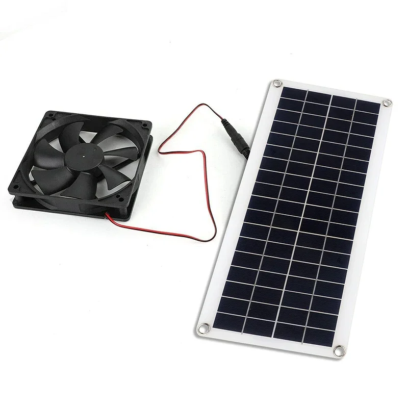 Imagem -06 - Painel Solar Exaustor Alimentado Extrator de ar Mini Ventilador para Cachorro Galinha Estufa rv 30w 12v 12cm