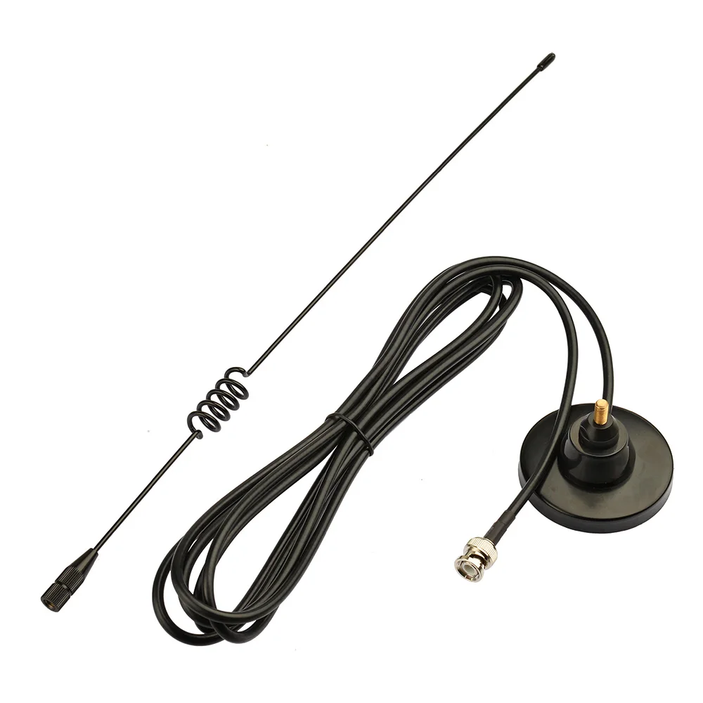 Superbat 136-174MHZ 400-470MHZ Handheld Ham Radio Scanner Dual Band Magnetic Base Antenna for Uniden Bearcat Whistler Radio Shac