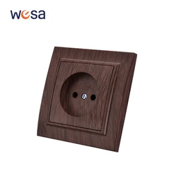 WESA Brown Wooden Wall Surface Socket Plug Power Socket Electrical Outlett Not Ground Flame Retardant Spray Paint Plastic Socket