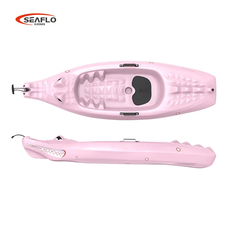 SEAFLO Wholesale Sakura Pink Crocodile Plastic 2023 Kids Animal Themed Kayaks New Child Kayak Mini Kayak Canoe For Kids