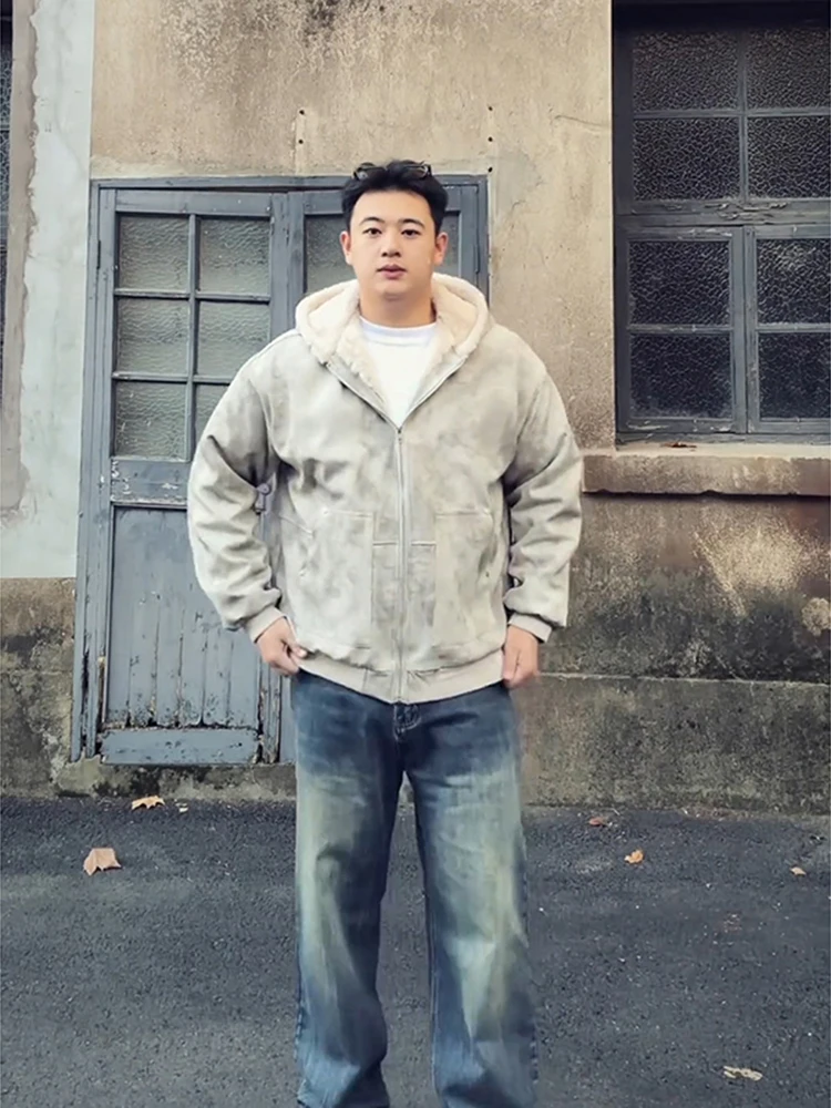 

Men's Winter Thiened Fce Lined Hooded Cotton Jaet Marble Patterned Mountain Eagle Design Warmth Guaranteed Cleanfit Sle