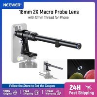 NEEWER 18mm 2X Macro Probe Lens with 17mm Thread for NEEWER Phone Cage/Case with 17mm Lens Adapter for iPhone Samsung