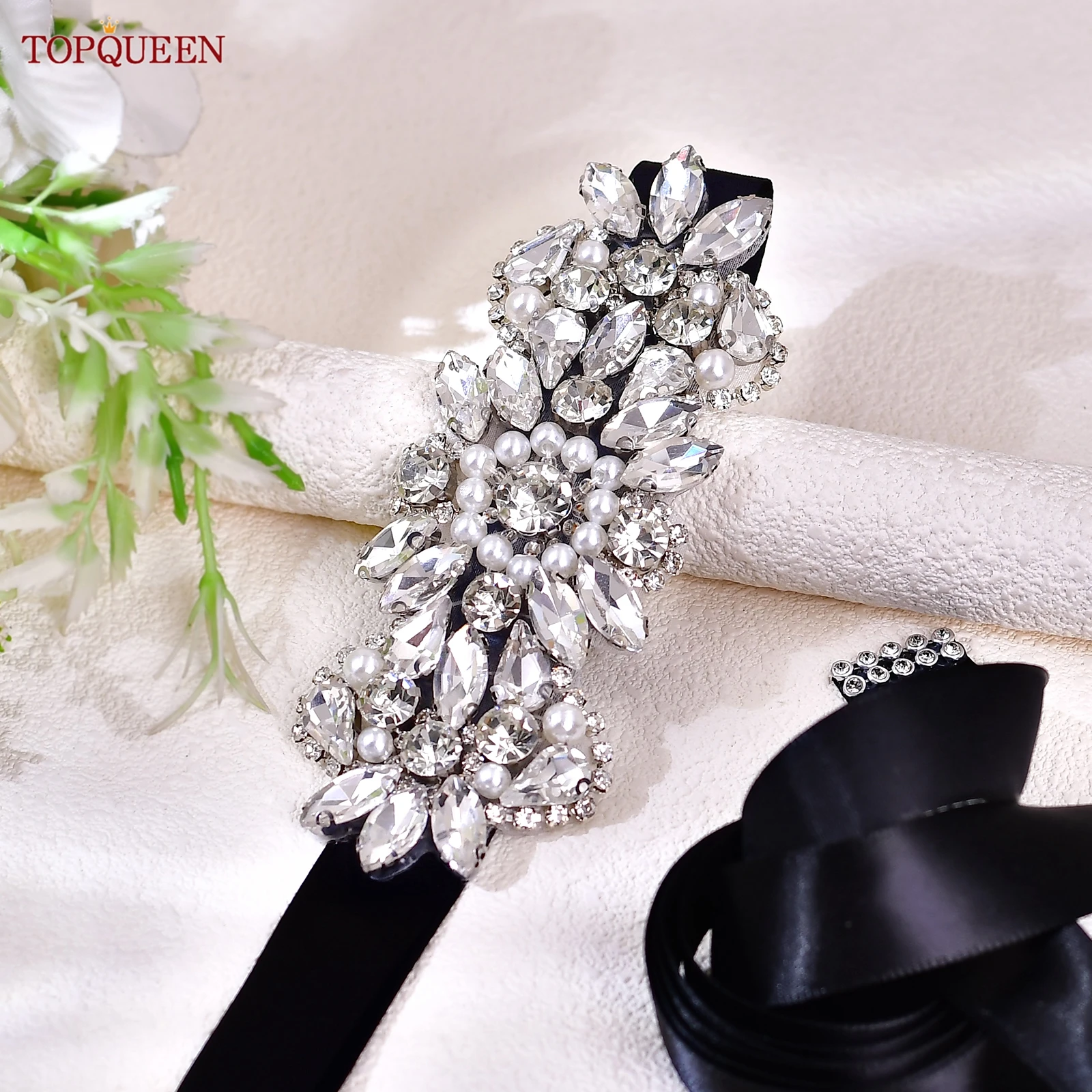 TOPQUEEN Handmade Bridal Belt, Fashion Wedding Accessory, Waist Ornament for Dresses, Affordable Belt for Party Gowns S86