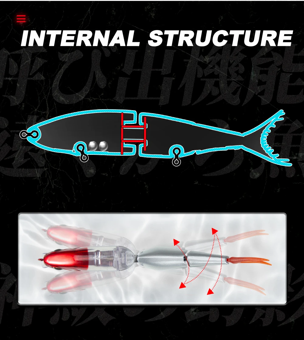 Hunthouse 3-teiliger Swimbait Armajoi Pencil Minnow Angelköder, flacher Flash, schwimmend, 140 mm, 22/25 g, Hartköder, Oberflächenköder – Detail 6