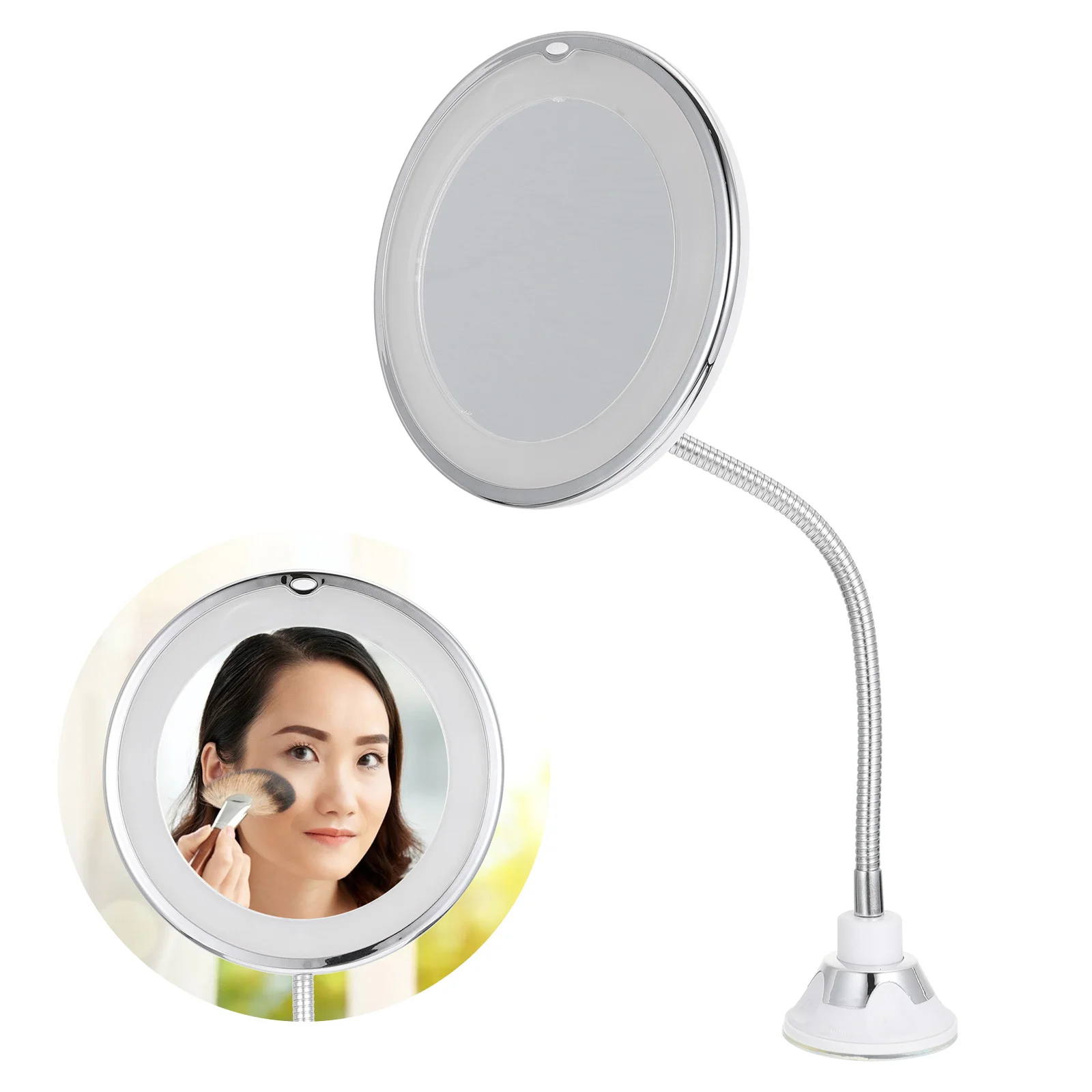 

7Inch 10X Magnifying Makeup Mirror with Suction Cup Led Makeup Mirror Rotating Professional Desktop Cosmetic Mirror