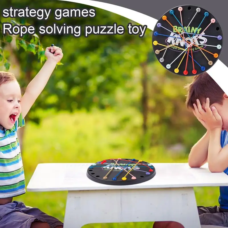 Kid Rope Knots Puzzle Social Board Game Color Line Sorting The Great Rope Untying Challenge Logic Thinking Strategy Table Game