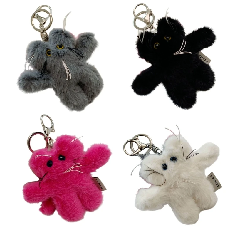 Plush Keychain Bear Pendant Key Chain Stuffed Animal Cartoon Keyring