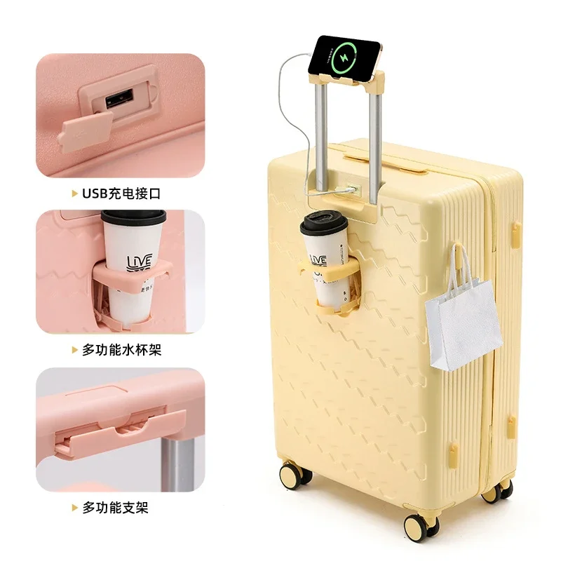 Fashion Rolling Luggage Travel Suitcase Large Capacity Trunk Password Trolley Case Unisex Carry on Box Universal Wheel Bag