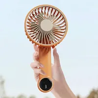 1200mAh USB Rechargeable 3 Speeds Portable Fan for Travel Foldable Personal Fan Power Digital Display Foldable Portable Neck Fan