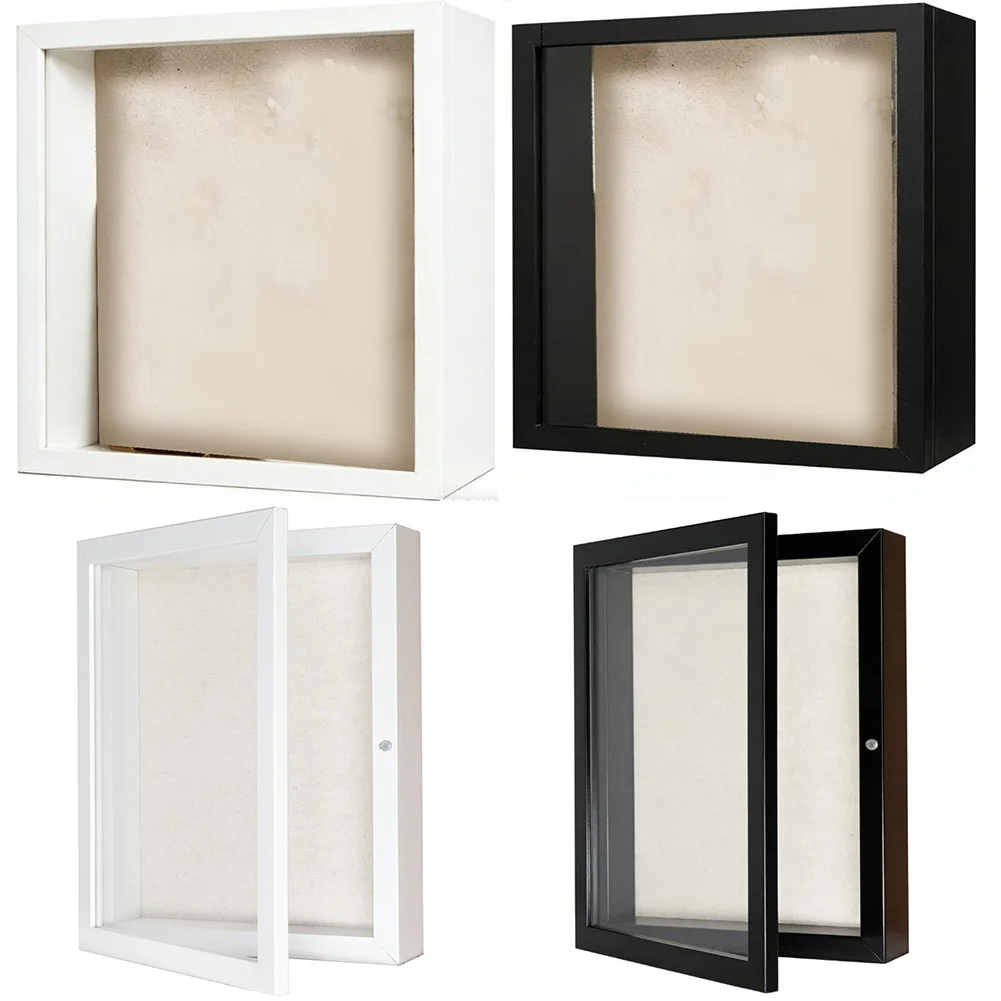 1pc White/Black Shadow Box Flowers Display Case Wooden Picture Frame 8x8in 8x10in DIY Home Decor Box For Wedding Bouquet