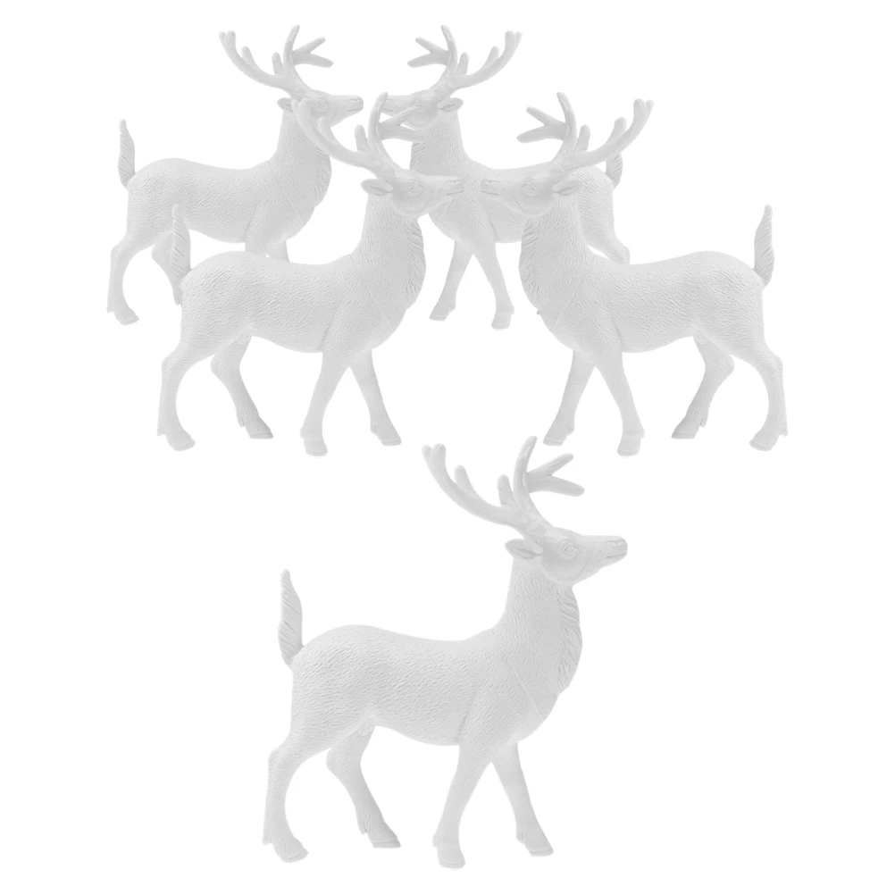 

5Pcs 14cm White Reindeer Statue Christmas Decoration Versatile Placement Elegant Design Home Holiday Decor Deer Statues