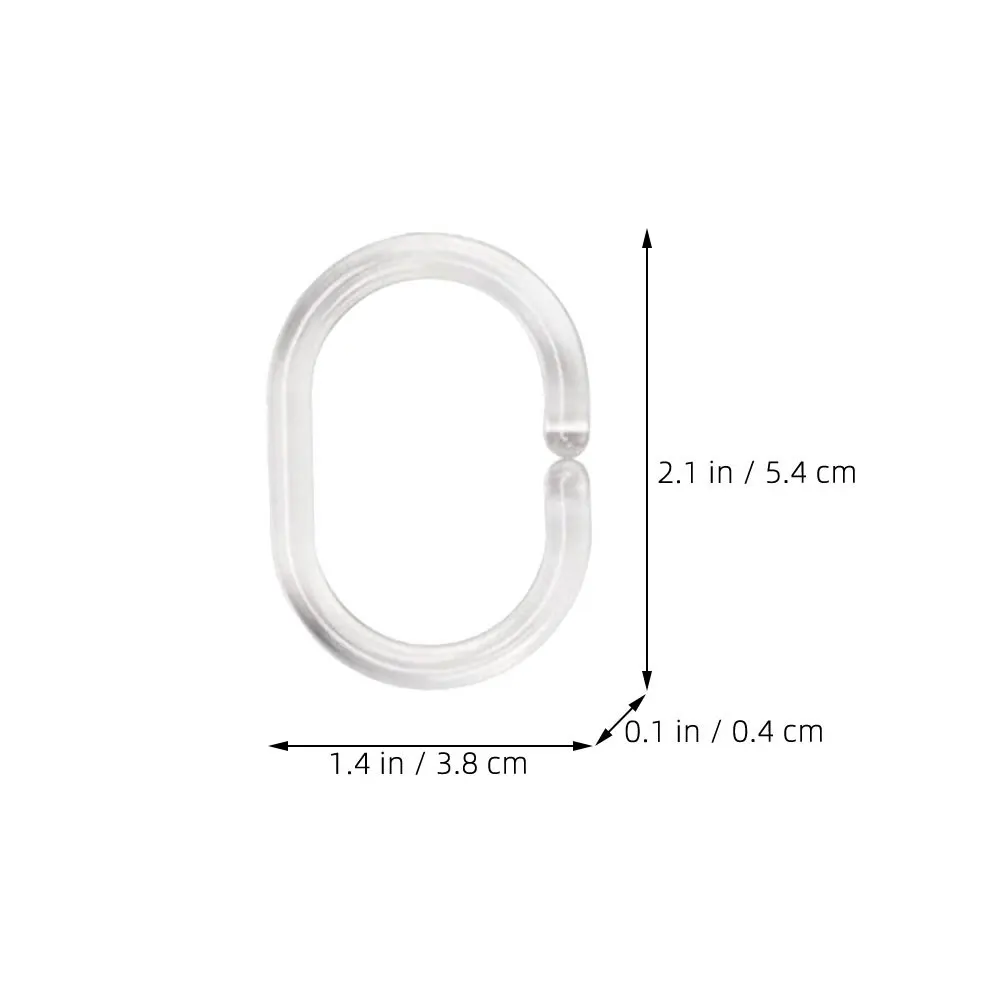 48Pcs Shower Curtain Rings Plastic C-Shaped Easy Install Bathroom Curtain Hooks Practical Plastic Shower Rings