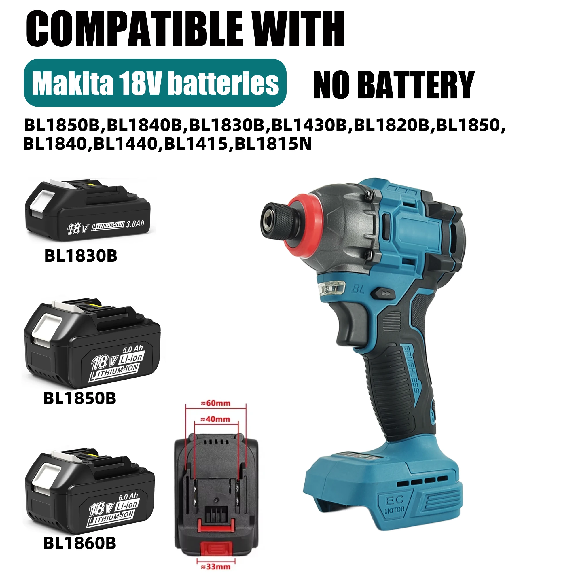 1/4インチ ブラシレス コードレス ドライバー 300 Nm コードレス インパクトドライバー（バッテリー別売）