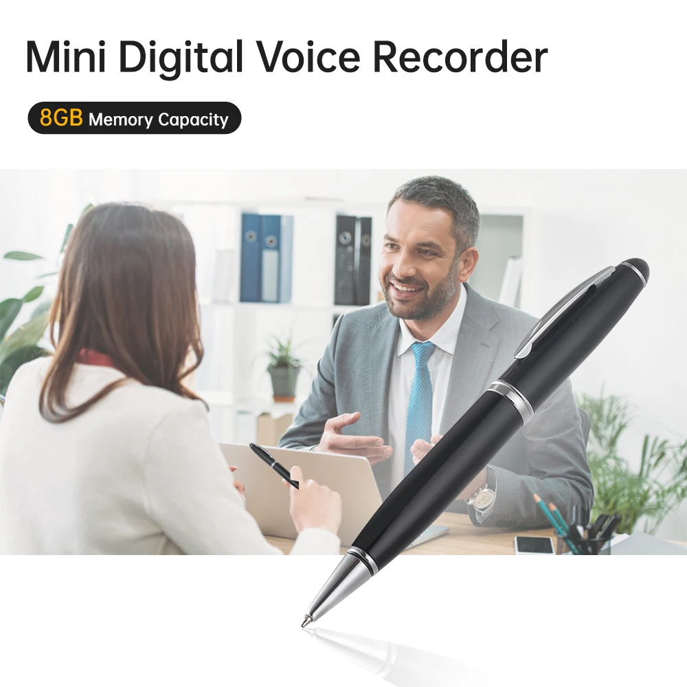 

Digital Voice Recorder Pen Sound Audio Activated Dictaphone Recording Device 96hrs File Storage for Lecture Meeting Interview