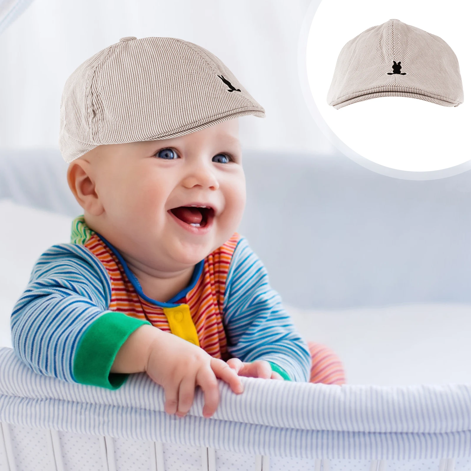 

Children's Beret Striped Baby Beanie Infant Hat Toddler Boy for Kids Beanies Hats Boys