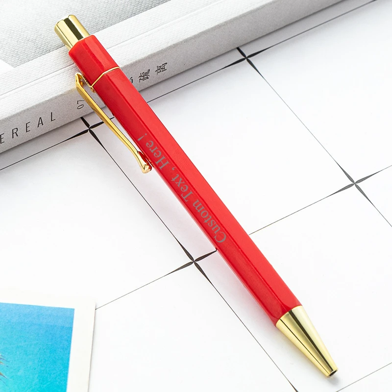 Laser Engraved Personalized Paint Coated Ballpoint Pen Custom Name Logo Text Inspirational Quote Office Back To School Corporate