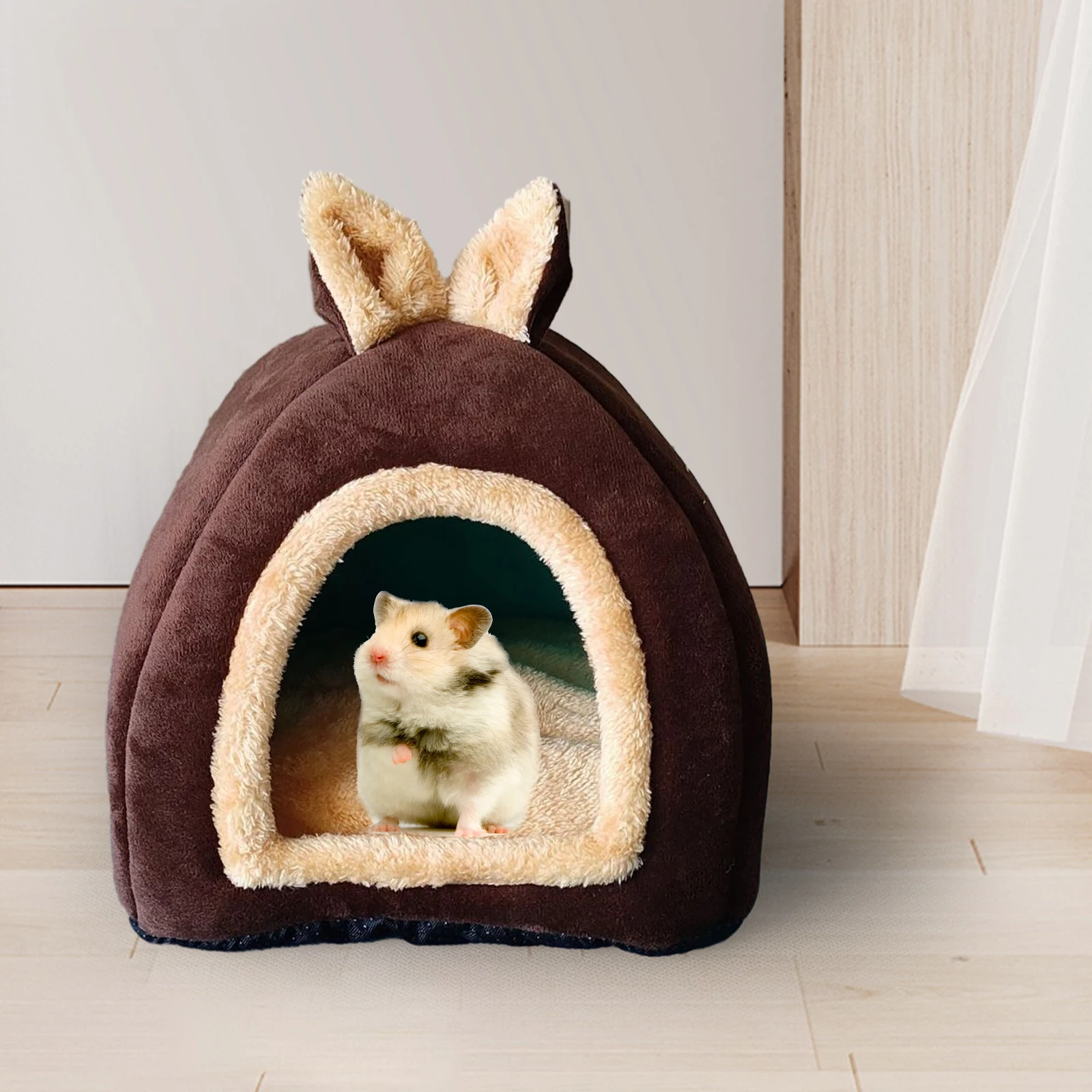 Warm Bed Small Animal Pet House Bed Bedding Cuddle Winter Nest Rabbit Cage Nest for Small Animal Squirrel Chinchilla