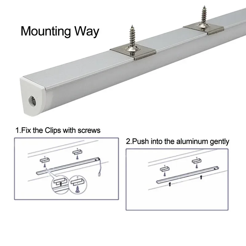 30M 100M 3.3ft V LED Aluminum Channel PC Cover, Complete Mounting Accessories,Suit 12MM 3528, 5050 & 5630 LED Strip Profile 50M