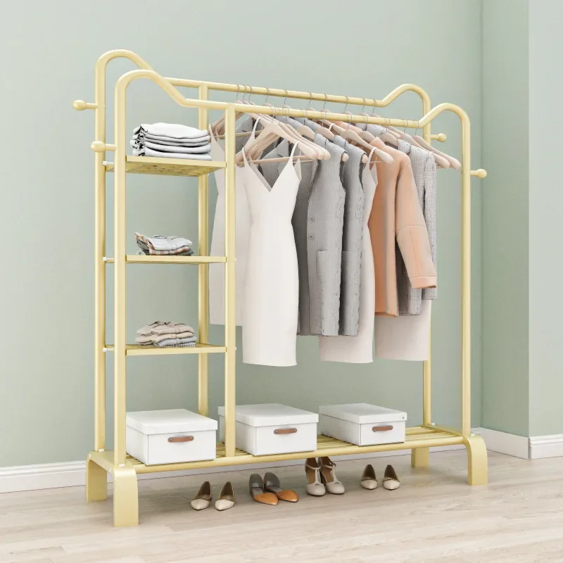 

Coat Rack Storage Wardrobe Garment Clothes Shelves Rack Stainless Steel Drying Rack Clothes Hanger Floor Standing Clothes Hanger