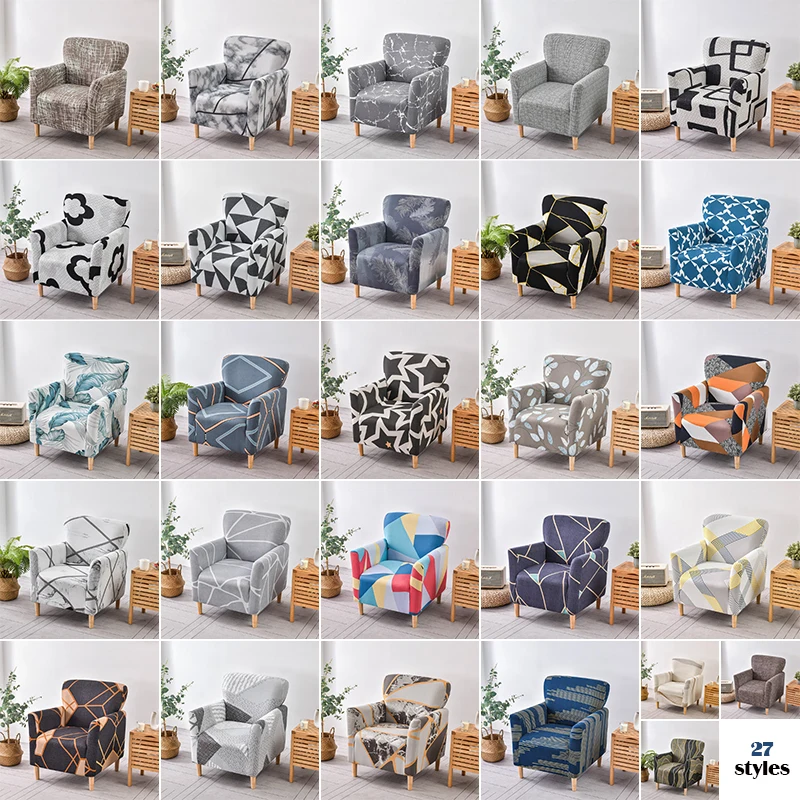 Elastic Single Sofa Cover Tub Chair Cover Nordic Home Decor Room All Inclusive Armchair Slipcover Club Bar Hotel Sofa Covers