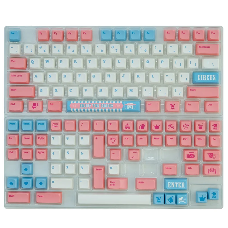 139 Keys/set Circus Keycaps PBT Dye Sublimation Key Caps XDA Profile Keycap For Keychron Q2 K2 65% 75% Anne GH60 GK64 Poker