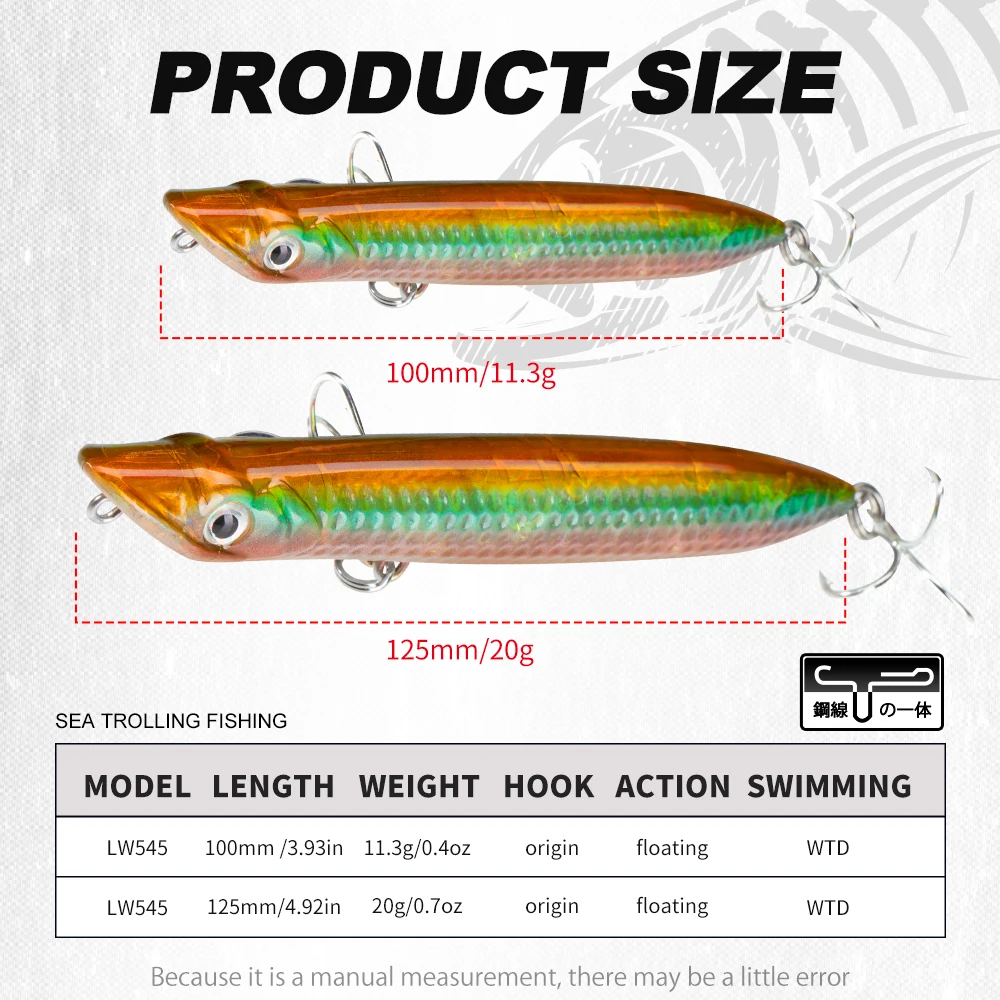 Hunthouse SLAP WALKER Pencil Fishing Lure Floating Surface 110mm 125mm Hard Bait Popper Topwater WTD Saltwater Bass Fish Tackle