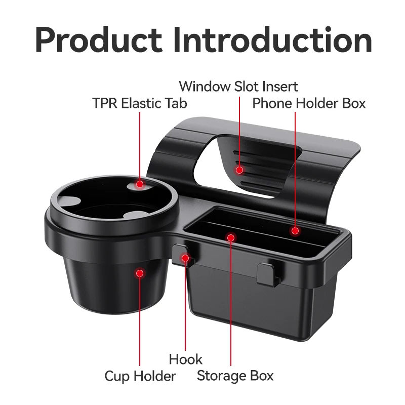 Universal Car Cup Mount With Phone Holder Automotive Drink Bottle Organizer Auto Car Vehicle Water Cup Holder Stand image 4