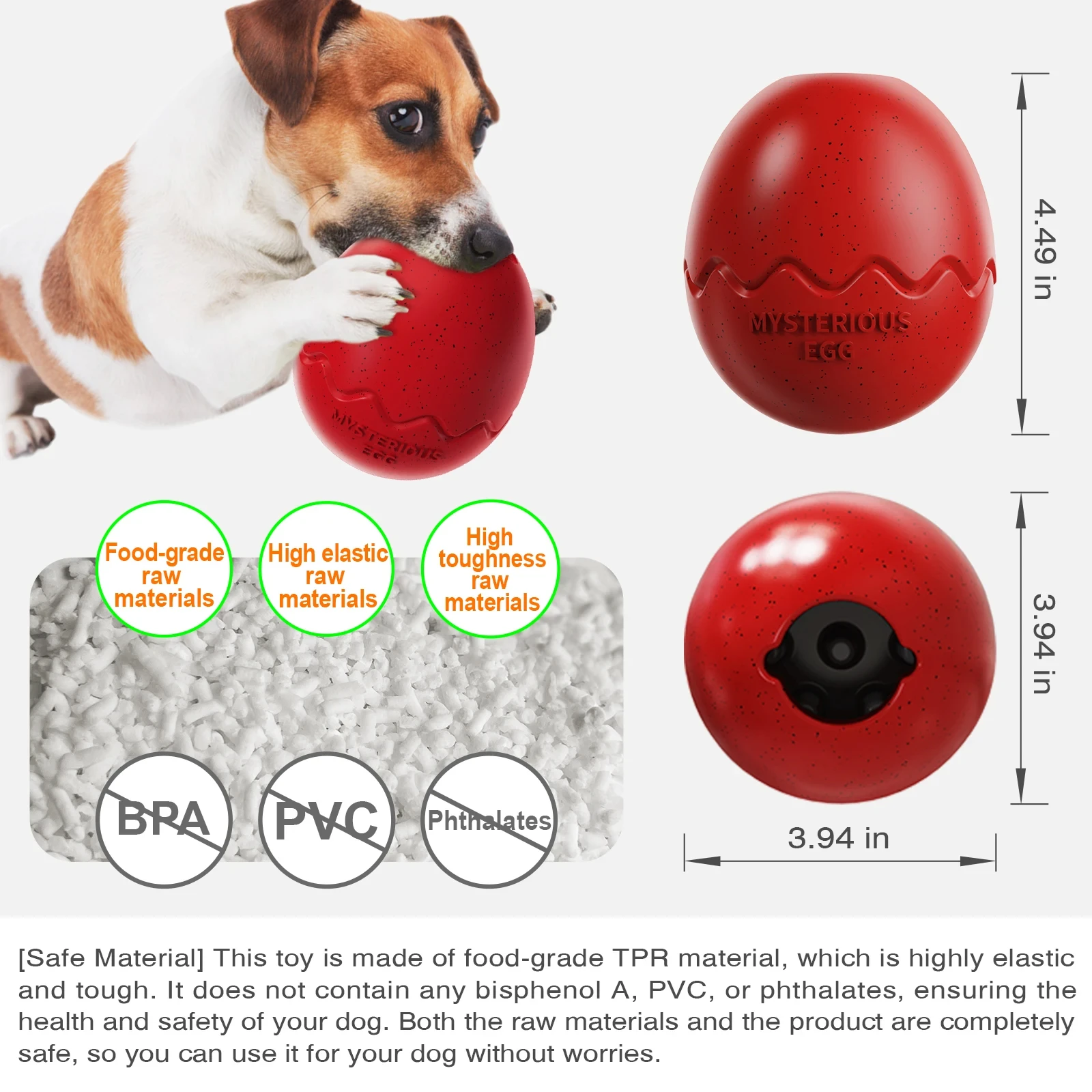 Dog Slow Feeder Chew Toys Dinosaur Egg Shape Food Dispenser Pet Relax Puzzle Clean Teeth Interactive Training Game Accessories