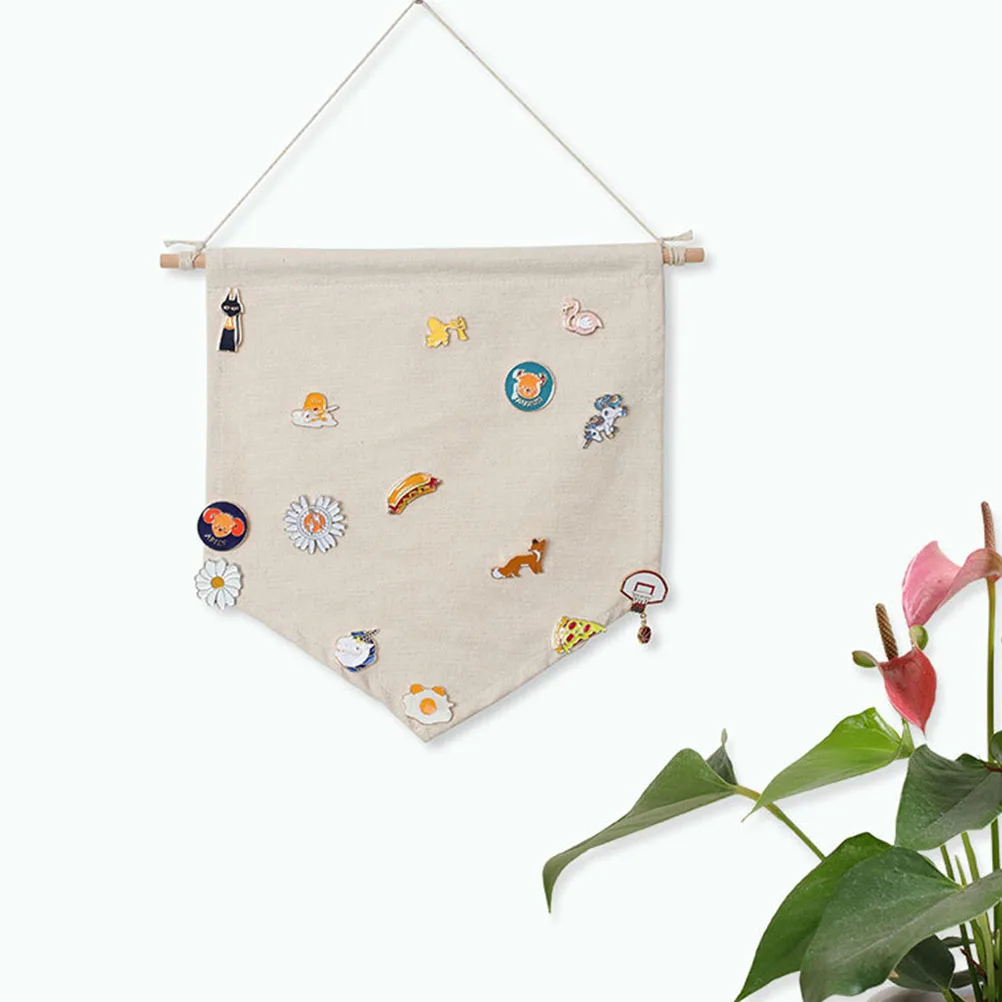 

3 Pcs Badge Storage Display Cloth Meet Decor Needs Metal Decoration Holder Wood Pennant Office